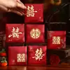 Venta al por mayor de sobres rojos nuevos para bodas 2026, sobres de mil yuanes con la palabra "alegría", bolsas creativas de sobres rojos estilo chino con estampado dorado