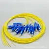 Pigtail de fibra óptica 12 núcleos cabeça quadrada cabeça redonda rabo de feixe quadrado pequeno fio de fibra óptica SC/LC/FC cabeça redonda material livre de halogênio com baixa emissão de fumaça