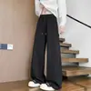 Pantalones deportivos de chándal desestructurados estilo americano para hombre, pantalones casuales de moda vintage para primavera y otoño, pantalones rectos holgados de talla grande para hombre