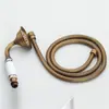 Chuveiro de Mão Estilo Europeu Vintage Todo em Cobre Preto Puro Latão Antigo Cabeça Pequena de Spray Chuveiro Único