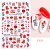 Pegatinas de manicura calientes transfronterizas ins Día de San Valentín amor letras en inglés flecha de cupido rosa pegatinas adhesivas
