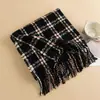 Bufanda de Cuadros para Mujer Invierno 2024 Nuevo Estilo Coreano Versátil Bufanda de Imitación Cachemir para Parejas Chal Cálido para Hombre Otoño e Invierno