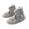 Pantuflas de Algodón Peludo de Caña Alta para Otoño e Invierno para Mujer, Talón Cubierto, Uso en Interiores del Hogar, Calientes con Terciopelo Plus, Suela Suave, Antideslizantes, Botines de Algodón Postparto