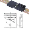 Huayi Mingtong Interruptor de Hebilla de Riel DIN35mm Hebilla de Sujeción Soporte de Montaje Aleación de Aluminio Base Negra y Blanca