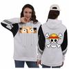 Camiseta de una pieza Luffy Sauron marca de moda suelta nombre de la articulación anime moda periférica ropa de mujer con capucha de color a juego de verano