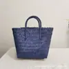 Cesta de Mimbre Tejida de Gran Capacidad para Festivales, Cesta de Regalo Festiva para Bodas, Bolso Cesta de Mano