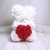 Flor Artificial Eterna de PE 25cm Oso Rosa Regalo para el Festival Qixi Oso de Espuma Ramo de Flores para Festival de Cumpleaños