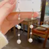 Pendientes de Gancho Largos con Borlas de Perlas, Moda Estilo Coreano y Japonés, Únicos, Lujo Ligero, Elegantes, Versátiles, Pendientes Super Hada al por Mayor