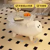 Mesa de Centro Creativa Estilo Nórdico con Forma de Cerdo, Adorno de Almacenamiento de Sala de Estar de Pie, Se Puede Usar para Sentarse, Uso en el Hogar y Almacenamiento, Mesa Pequeña de Dibujos Animados
