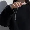 2025 Estilo Nuevo Retro Estilo Nacional Collar de Mantra de Seis Caracteres Colgante de Fundición Hip-Hop Collar Cuadrado Estampado en Sánscrito