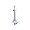 Aleación de Titanio G23 Zircón de Color 5A Cono Puntiagudo Espiral Zircón Aretes para Labio Accesorios Rosca Interna Aretes para Mujer Joyería