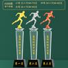Competencia de Carrera Estatua Pequeña de Oro Juegos de Atletismo Maratón Padre e Hijo Trofeo de Cristal Premio Artesanía Etiqueta Dorada Cristal Blanco