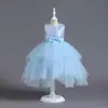 Vestido de niña con cuentas ropa infantil vestido anfitrión reloj disfraz vestido infantil transfronterizo vestido de princesa
