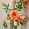 Flor artificial flor artificial flor artificial Enredadera artificial Enredadera artificial Rose de plástico decorativo pared de fondo