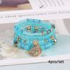 Pulsera Bohemia Árbol de la Vida de Cristal conjunto Estilo Étnico Pulsera de Cuentas de Vidrio en Capas Joyería con Cuentas