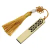 Memoria USB Maidron Metal Regalo de Negocio Cultural y Creativo Estilo Retro Ventana Flor Patrón de Ventana Carácter de la Fortuna Memoria USB 128Gb