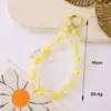 Cadena para teléfono de pastel transparente estilo Ins con cuentas pintadas a mano, mismo estilo que se ve en las transmisiones en vivo, colgante de llavero con cuentas, accesorio para bolso