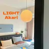 Luminária de papel estilo wabi-sabi japonês de Isamu Noguchi para quarto, restaurante, pousada, sala de estar, loja de roupas, luminária pendente esférica atmosférica de papel de arroz