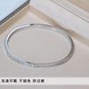 Pulseira de Aço Titânio com Cristais Ginky Estrela Cravejada Moda Feminina Luxo Leve Design de Nicho de Ponta Pulseira Oval Meio Círculo Diamante Brilhante
