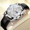 Reloj para Hombre Douyin Reloj de Negocios para Hombre Tres Ojos Calendario Casual Reloj Romano Alto Grado Temperamento Cuarzo Reloj No Mecánico