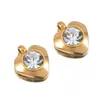Acero Inoxidable Serie Zirconia Nicho Gama Alta Colorido Geométrico Bordes Dorados Colgante Collar de Corazón Accesorios para Joyería DIY Venta al por Mayor