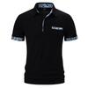 Nova Camisa Polo Masculina de Verão 2024 Tamanho Europeu Amazon Top Masculino Costura Contrastante Gola Contrastante Camiseta de Manga Curta