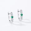 Pendientes elegantes de plata de ley S925 con forma de U de esmeralda para mujer, estilo retro, de alta gama, con hebilla para las orejas.