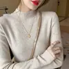 Suéter de Punto para Mujer, Capa Base de Cuello Alto Medio, Elegante Suéter de Otoño e Invierno, Nuevo Modelo 2026, Top de Cuello Medio de Gama Alta