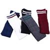 Invierno Calcetines Altos de Algodón con Raya Vertical Torcida de Dos Barras Estilo Coreano Delgado Hasta la Rodilla Estilo Académico Combinación Versátil para Mujer