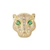 Pulseira tornozeleira brincos com contas de zircônia incrustadas de cobre cabeça de leopardo contas de furo grande contas de zircônio dourado joias pendentes acessórios diy