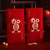 Envelopes vermelhos de camurça no atacado, modelo novo 2026, envelopes de dinheiro da sorte com carimbo dourado para o Festival da Primavera e Ano Novo, desejando a você grande fortuna e prosperidade