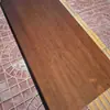 Mesa de Comedor Moderna Estilo Nórdico Escritorio Colgante Acrílico Mesa de Té Color Nogal Madera Maciza Mesa de Computadora para Oficina en Casa