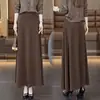 Falda midi marrón para mujer, nueva colección otoño 2026, de cintura alta, adelgazante, línea A, elegante, versátil y que realza la figura