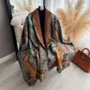 Novo Lenço Jacquard de Castanha Estilo Étnico Imitação de Caxemira para Viagem de Verão, Xale Quente Versátil Retrô Uso Duplo