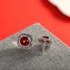 Personalidade Prata S925 Joias de Prata Brincos de Tarracha de Âmbar Sanguíneo Femininos Simples Brincos de Âmbar Vintage Brincos Artísticos Retrô