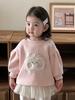 Conjunto de Dos Piezas Sudadera y Pantalones de Forro Polar para Bebés y Niñas Pequeñas 2026 Invierno Nuevo Estilo Bebé Dibujos Animados Estilo Coreano