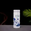 Taza Recta de Cerámica Jingdezhen Azul y Blanco Termo de Viaje Práctico Taza de Regalo Empresarial logo Venta Directa de Fábrica