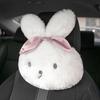 Travesseiro de Encosto de Cabeça para Carro Desenho Animado Coelho Cabeludo Longo Almofada de Pescoço para Carro Almofada de Cintura Pelúcia Confortável Suprimentos para Interior de Carro