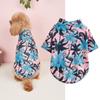 Camiseta de Verano Nueva Estilo Hawaiano Cuello Solapa Delgada Palmera Grulla Coronada Roja Piña Mascota Perro Pequeño y Mediano