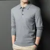 Suéter de punto fino de 460 g, terciopelo hipoalergénico, suéter extra grueso para hombre, polo casual de color liso, suéter para hombre con cuello camisero