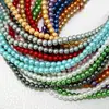 Contas soltas de imitação de pérola de vidro coloridas, materiais para colares e acessórios artesanais DIY, atacado