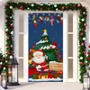 2026 Nova Cortina de Porta Banner de Natal Decoração de Fundo para Fotos ao Ar Livre com Papai Noel e Filhote