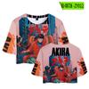 Suministro transfronterizo Akila Verano Suave y Cómodo Ombligo Top de Manga Corta Simple Dulce Camiseta de Manga Corta Ropa de Mujer