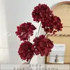 Casamento Vermelho Flor de Simulação Banquete de Bebê Chinês Banquete de Casamento Layout do Quarto de Casamento Flor Artificial Cor de Outono Série Caramelo Liderança de Estrada