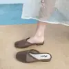 Sandalias de verano para mujer sin cordones, de diseño transfronterizo, con punta cerrada, suela antideslizante, adornos de cristal y parte superior de malla transpirable, perfectas para uso casual