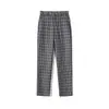 Venta directa de fábrica pantalones de cuadros especiales para hombre y mujer cintura alta pantalones de estudiante niebla vespertina cuadros grises cuadros pequeños cuadros olivo ropa de clase deg