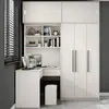 Mesa de Computador em L para Quarto de Casa Minimalista Moderna Guarda-Roupa Apartamento Pequeno Mesa Integrada com Armário Mesa de Escrita