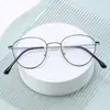 Nuevas Gafas Metálicas Retro para Hombre Miopía Anti-Luz Azul Montura de Gafas para Mujer Redondas Planas Estilo Coreano Montura de Gafas de Moda