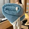 Manta de Lã de Cordeiro Espessa de Inverno Manta de Coral Fleece para Uma Pessoa Sesta Escritório Quente Manta Cobertura de Sofá de Leite Fleece