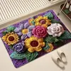 Alfombra de Piso para Baño Estilo Tejido, Alfombrilla de Piso de Lodo Diatomeas Imitación Lino, Absorbente de Agua para Baño, Secado Rápido, Resistente a la Suciedad, Antideslizante, Alfombrilla para Pies al por Mayor
